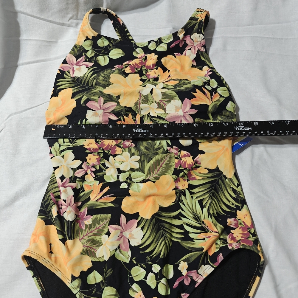 Hurley Women's One-Piece UPF 50+ Stretch Swimsuit, Orange Waikiki Wonder Large - Picture 7 of 10